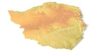 Zimbabwe terrain model shown ready for FDM/SLA printing