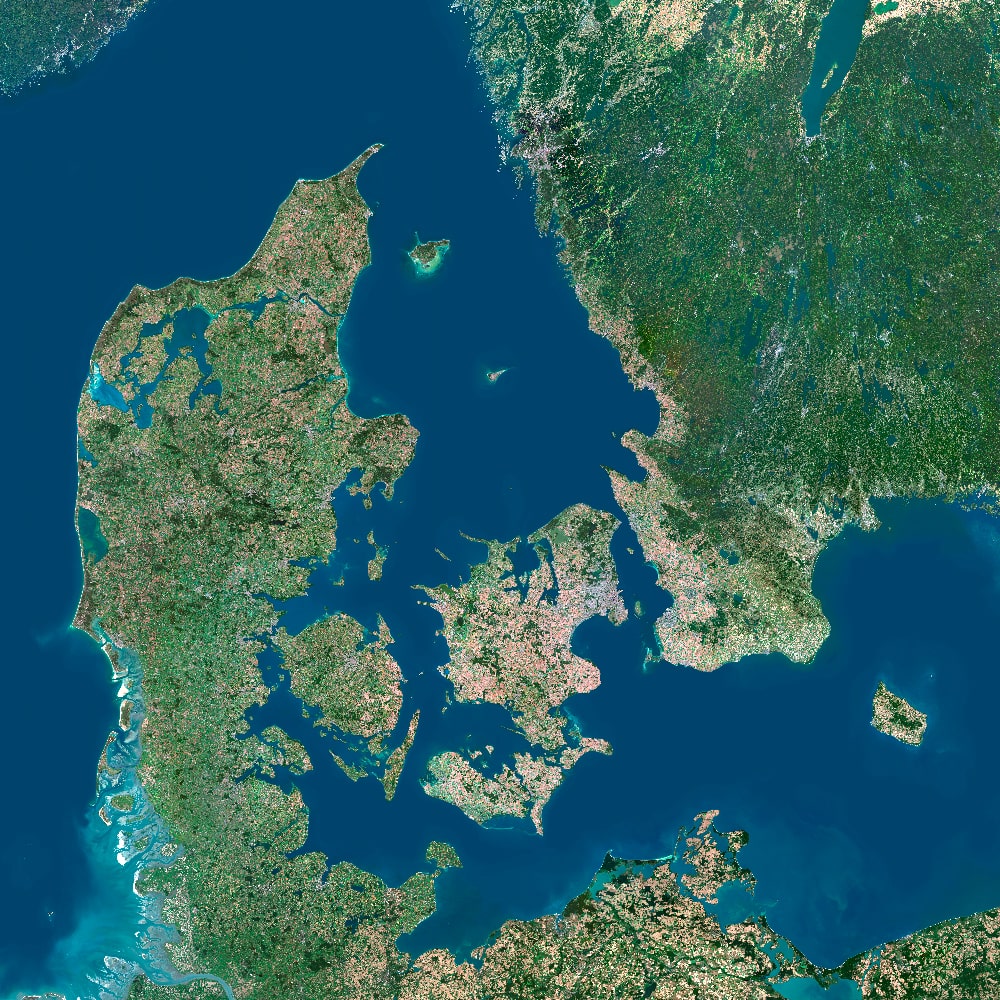Denmark Satellite Map