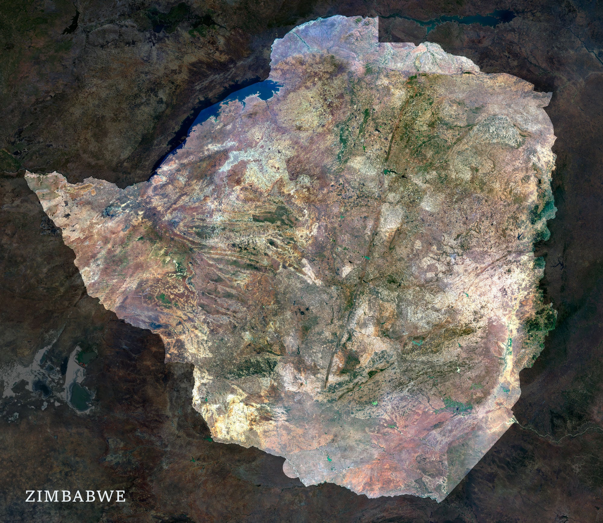 Zimbabwe_Free Satellite Map