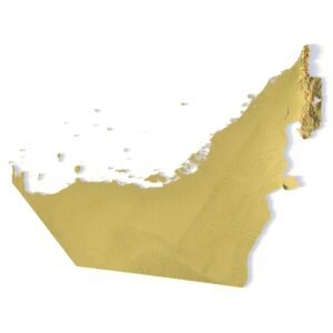 3D terrain model of the UAE in STL format, front view