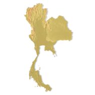 3D terrain model of Thailand in STL format, front view