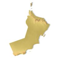3D terrain model of Oman in STL format, front view