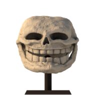 Realistic Troll Face meme 3D model viewed from the front