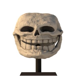 Realistic Troll Face meme 3D model viewed from the front