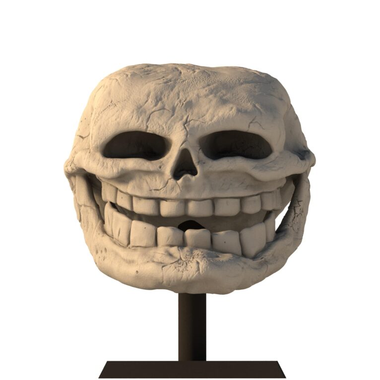 Realistic Troll Face meme 3D model viewed from the front