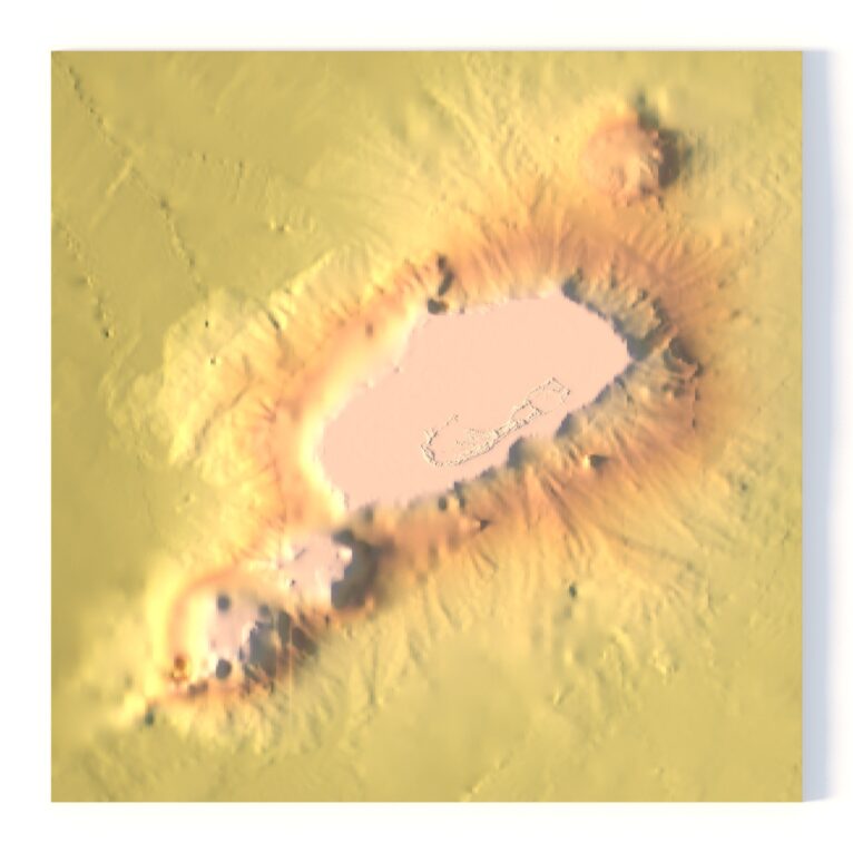 3D terrain model of Bermuda in STL format, front view