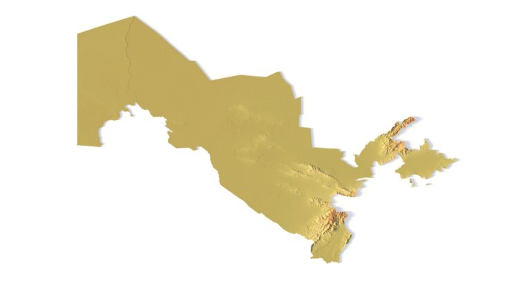 STL file of Uzbekistan map for CNC and 3D printing