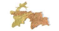 STL file of Tajikistan map for CNC and 3D printing