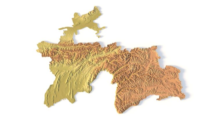 STL file of Tajikistan map for CNC and 3D printing