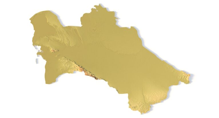 STL file of Turkmenistan map for CNC and 3D printing