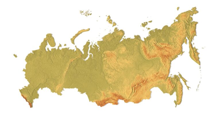CNC-ready STL file of Russia’s topographic map