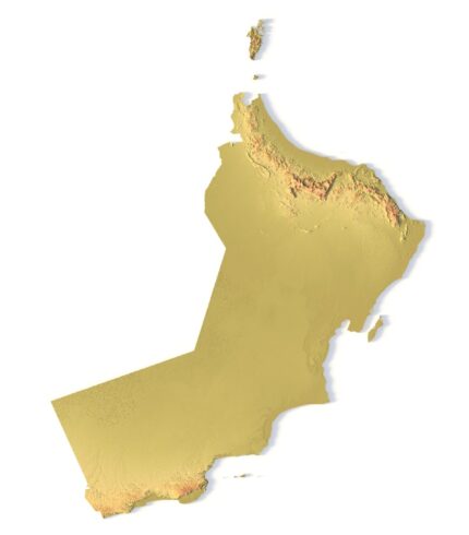 STL file of Oman map for CNC and 3D printing