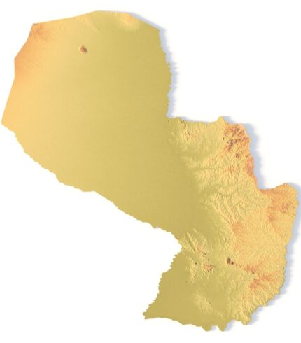 STL file of Paraguay map for CNC and 3D printing
