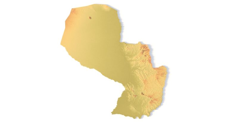 STL file of Paraguay map for CNC and 3D printing