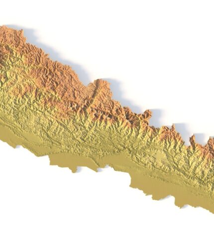 STL file of Nepal map for CNC and 3D printing