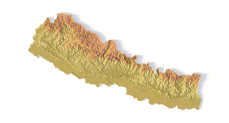 STL file of Nepal map for CNC and 3D printing