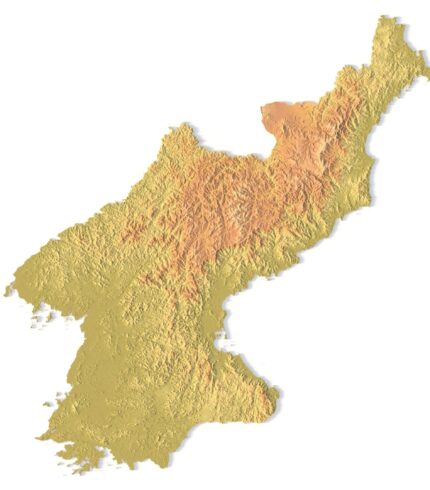STL file of North Korea map for CNC and 3D printing
