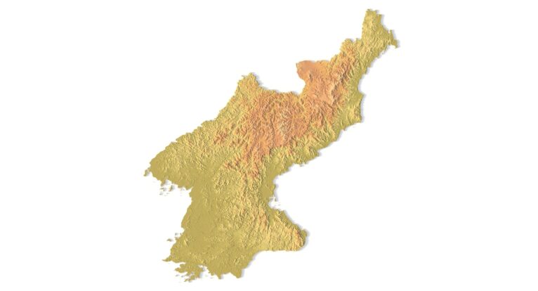 STL file of North Korea map for CNC and 3D printing