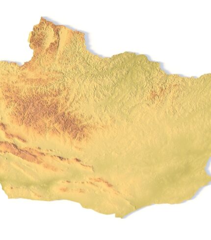 STL file of Mongolia map for CNC and 3D printing