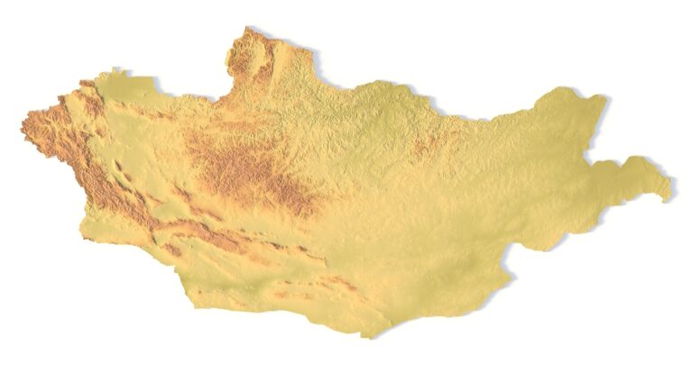 STL file of Mongolia map for CNC and 3D printing