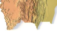 Digital elevation terrain of Bolivia in STL format