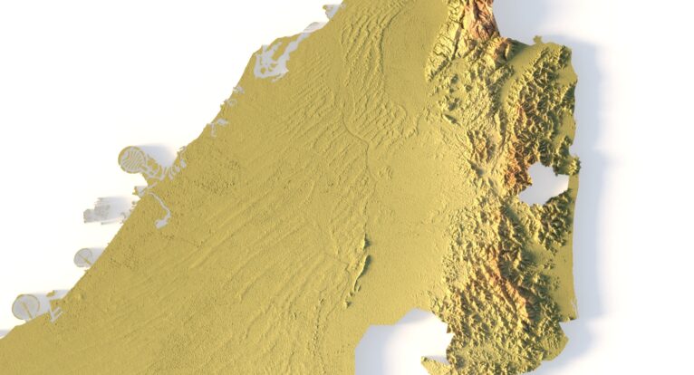 Digital elevation terrain of UAE in STL format