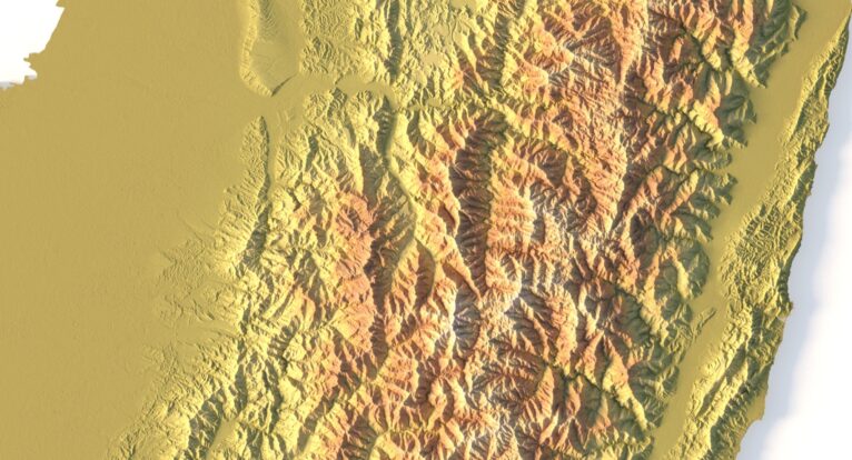 Digital elevation terrain of Taiwan in STL format