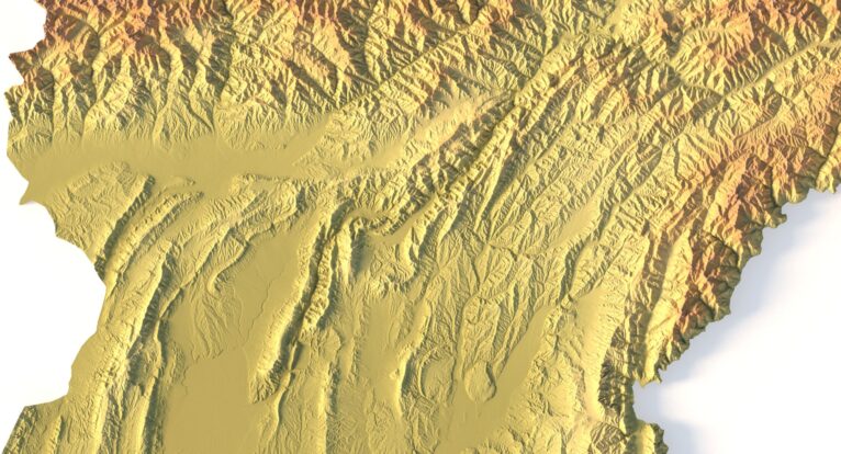 Digital elevation terrain of Tajikistan in STL format