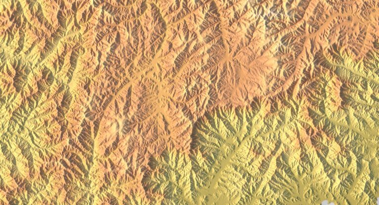 Digital elevation terrain of North Korea in STL format