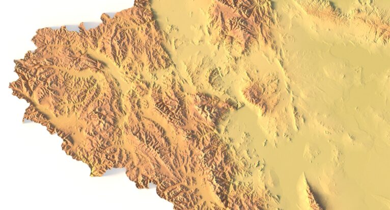 Digital elevation terrain of Mongolia in STL format