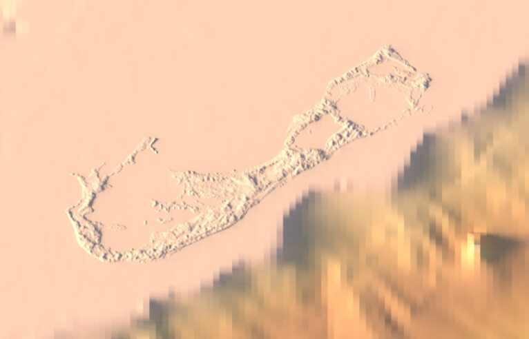 Digital elevation terrain of Bermuda in STL format