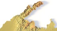 Close-up of Uzbekistan’s terrain in STL model
