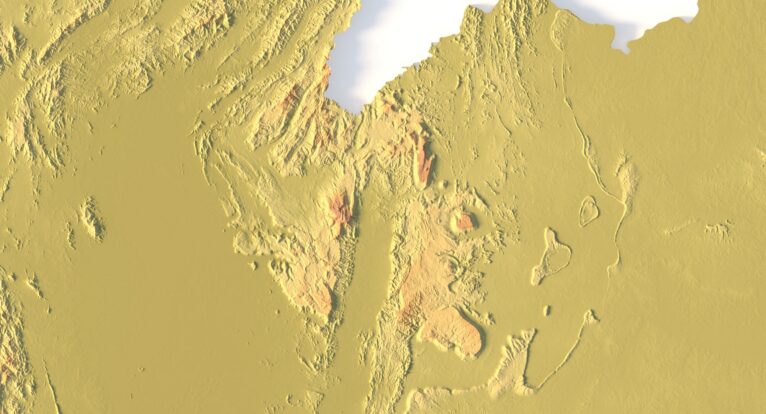Close-up of Thailand’s mountain terrain in STL