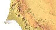 Close-up of Saudi Arabia’s terrain in STL model