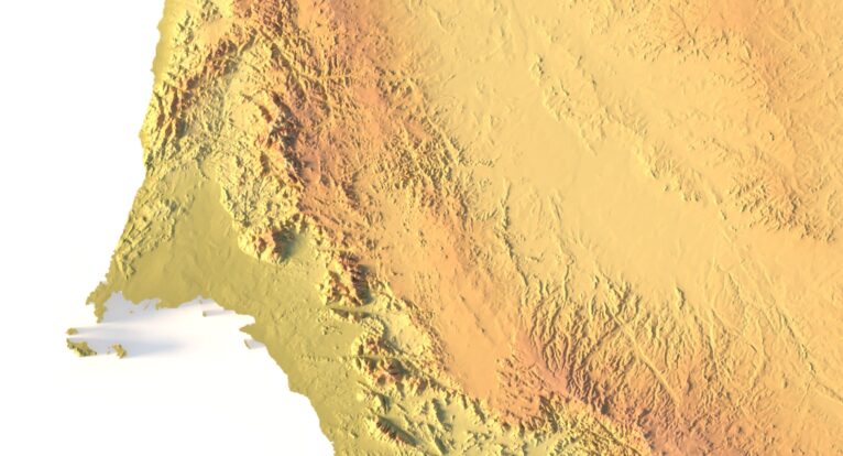 Close-up of Saudi Arabia’s terrain in STL model