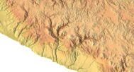 Close-up of Andes terrain in STL model