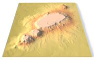 Isometric view of Bermuda’s 3D terrain STL map