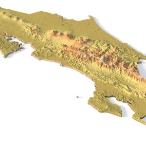 STL file of Costa Rica map for CNC and 3D printing