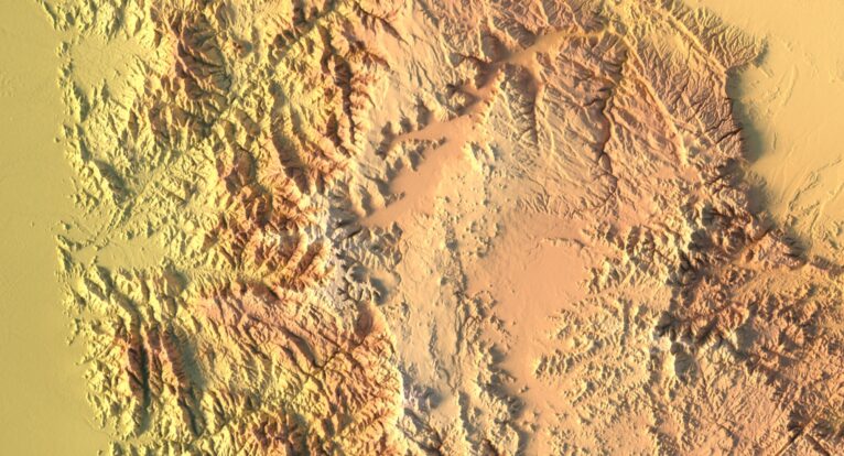 Close-up of Yemen’s terrain in STL model