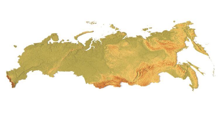 Isometric preview of Russia’s mountains & plains