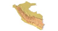 Isometric view of Peru’s 3D terrain STL map