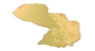 Isometric view of Paraguay’s 3D terrain STL map
