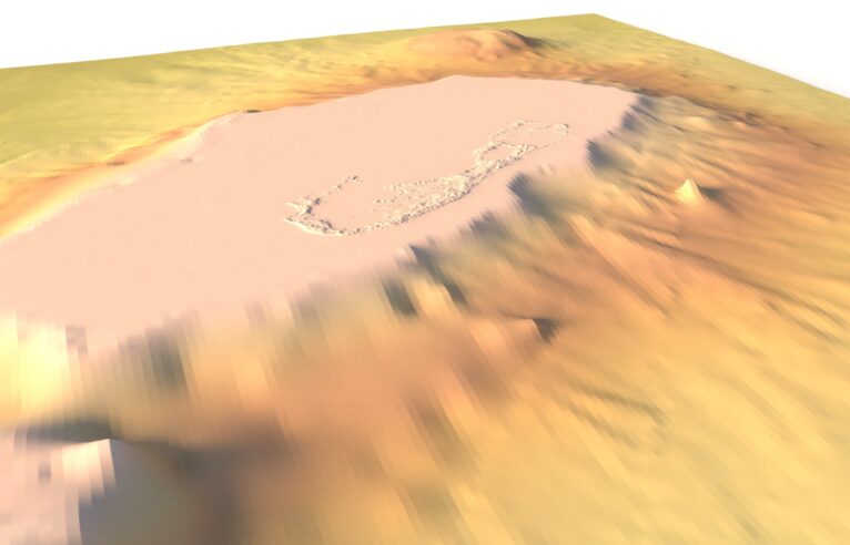Close-up of Bermuda’s reefs and coastline in STL model