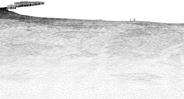 Wireframe view of the Oman STL terrain model