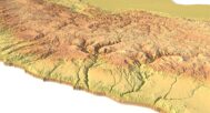 Side view of Peru’s detailed STL terrain model