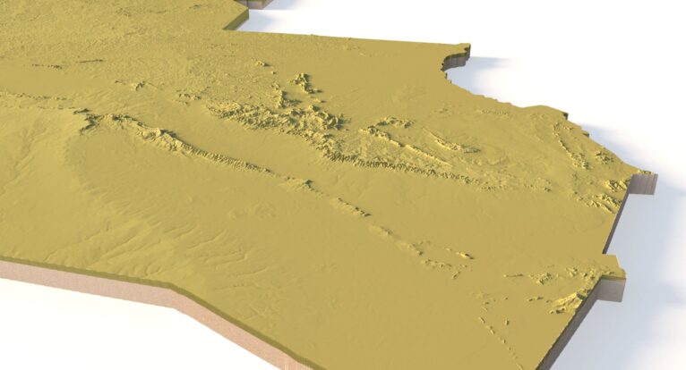 3D relief model of Bolivia for education use