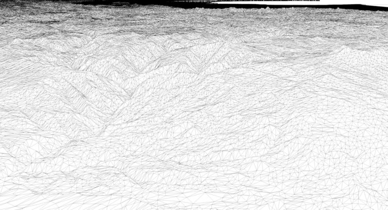 Wireframe view of the Peru STL terrain model