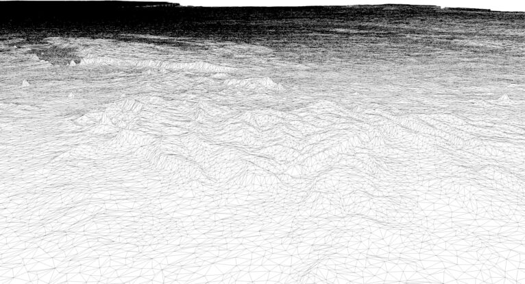 Wireframe view of the Paraguay STL terrain model