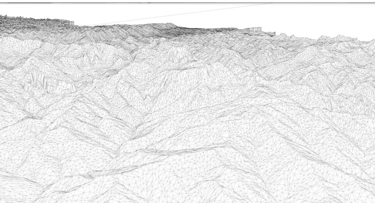 Wireframe view of the Nepal STL terrain model