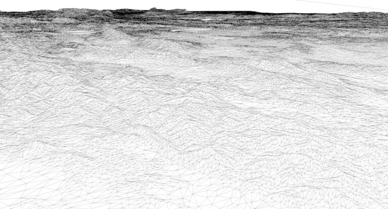 Wireframe view of the Mongolia STL terrain model